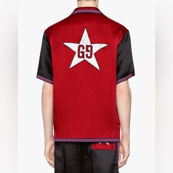 Gucci Other - GUCCI red GG star bowling shirt- authentic -worn once  size 50 IT - US large